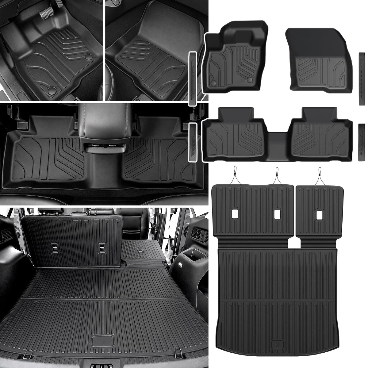 Floor Mats for Ford Expedition Max 2018-2024 8 Seats w/Cargo Mat