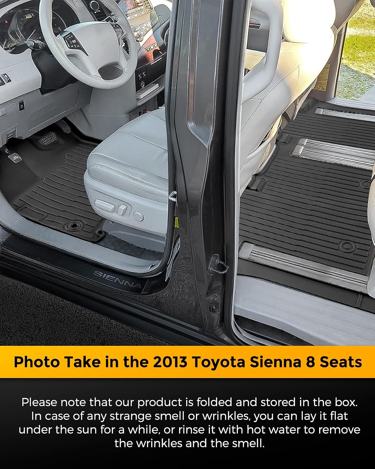 for Toyota Sienna 2013-2020 Floor Mats Cargo Liner Trunk Mat (8 Seater)