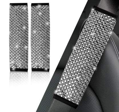 NBTEPEM 2 Pack Bling Car Seat Belt Covers, Diamond Seatbelt Shoulder Protection, Rhinestones Seat Belt Strap Cover Shoulder Pad, Universal Bling Car Interior Accessories Fit for Car/Truck/SUV(Pink)