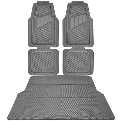 CAR PASS Heavy Duty Rubber Floor Mats 4-Piece,Pink Car Mats Full Sets Anti-Slip,Waterproof Universal Trim-to-Fit for Car SUV Truck, Durable All Weather Automotive Car Mats for Women,Girly(All Pink)