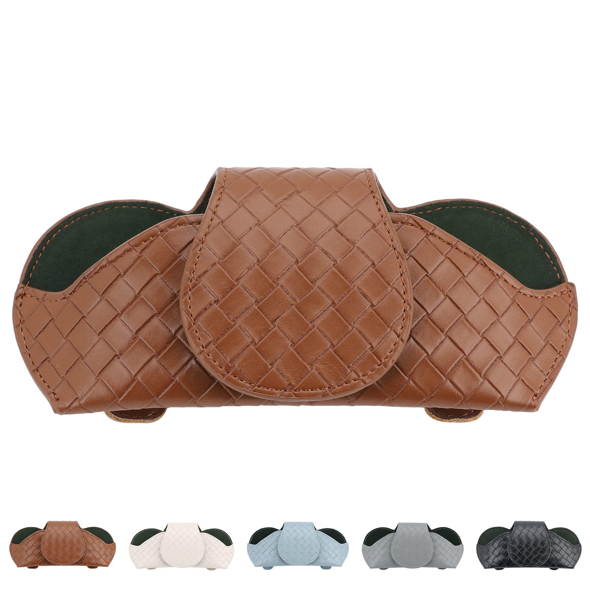 KINIVA Sunglasses Holder for Car Visor Leather Glasses Case with Clips for Car Visor Automotive Interior Visor Accessories Apply to All Car Models (09 Beige)