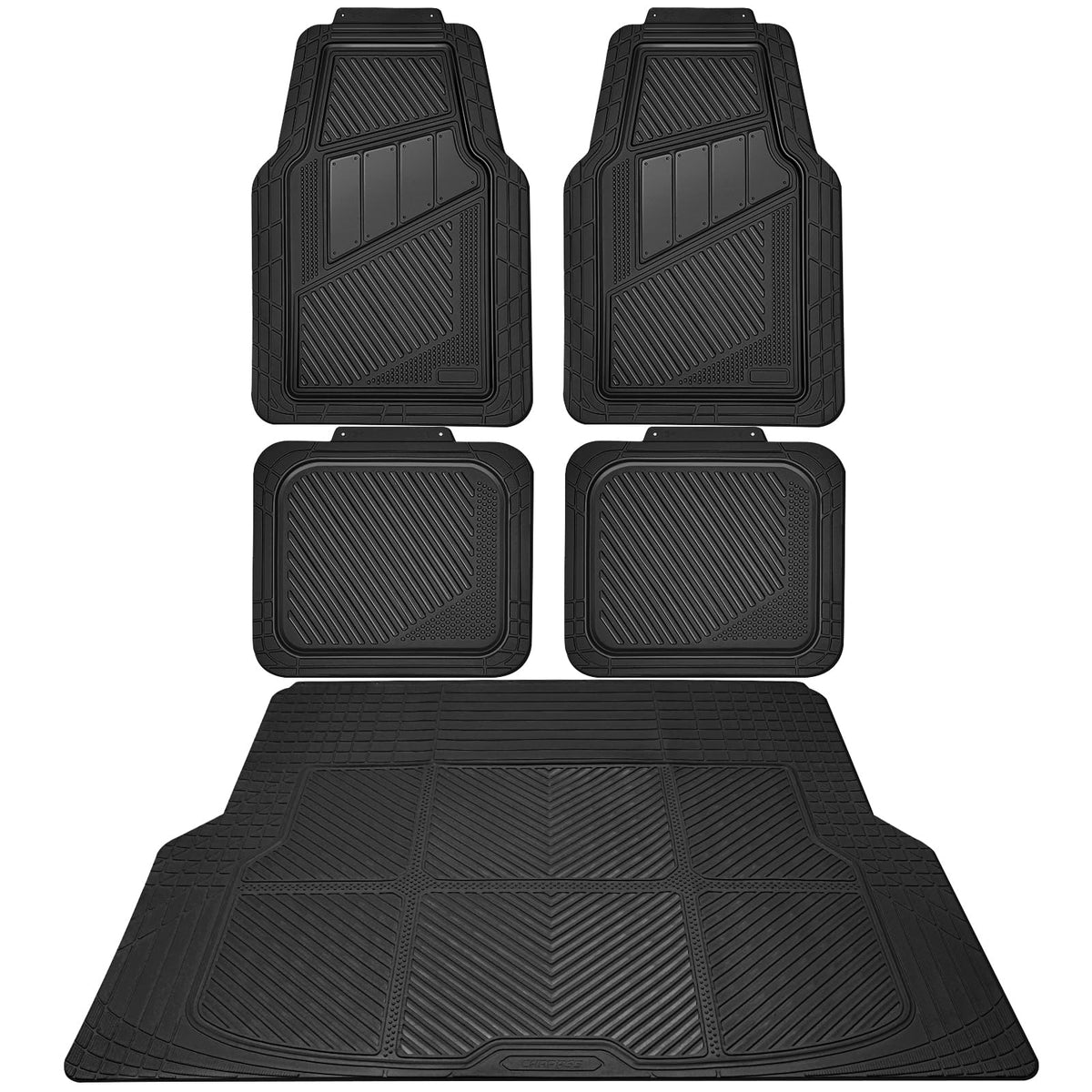 CAR PASS Heavy Duty Rubber Floor Mats 4-Piece,Pink Car Mats Full Sets Anti-Slip,Waterproof Universal Trim-to-Fit for Car SUV Truck, Durable All Weather Automotive Car Mats for Women,Girly(All Pink)