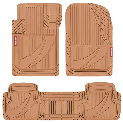 Motor Trend FlexTough™ Advanced Black Rubber Car Floor Mats – Heavy Duty Trim to Fit All Weather Floor Mats for Cars Truck SUV - Automotive Car Interior Floor Liner Protection - Universal Fit