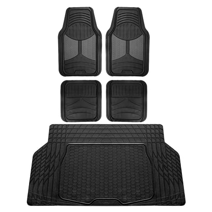 FH Group Automotive Floor Mats - Heavy-Duty Monster Eye Rubber for Cars, Universal Fit Full Set, Climaproof Mats, Trimmable Most Sedan, SUV, Truck Pink