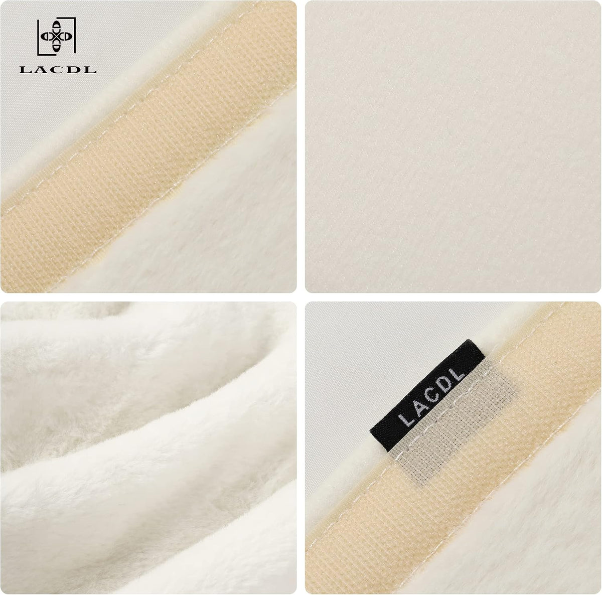 LACDL Extra Long Seatbelt Covers Super Soft Furry for Adults Kids Women & Men, Thick Plush Full Car Seat Belt Cushion, Fluffy Shoulder Pad Protector, Auto Interior Accessories, 1pc, Off White, 15.5in