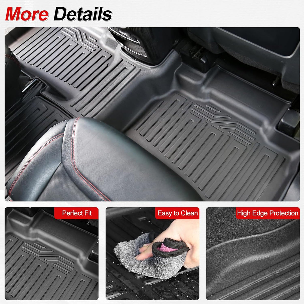 Floor Mats for 2020-2026 Ford Explorer Accessories 6 Seats Set