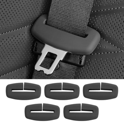 5pcs Car Seat Belt Buckler Cover, Silicon Anti-Scratch Seatbelt Buckler Protector Silencer Clip Holster for BMW Accessories, Car Interior Accessories for Men and Women (5pcs Black)