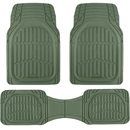 Motor Trend FlexTough Floor Mats for Cars, Black Deep Dish All-Weather Car Mats, Waterproof Trim-to Fit Automotive Floor Mats for Cars Trucks SUV, Universal Floor Liner Car Accessories