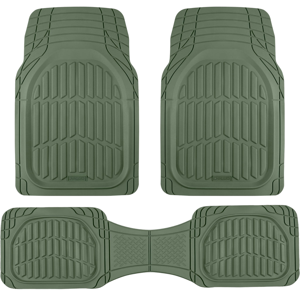 Motor Trend -2 Piece Front Car Floor Mats- Black FlexTough Contour Liners-Deep Dish Heavy Duty Rubber Floor Mats for Car SUV Truck & Van-All Weather Protection, Universal Trim to Fit