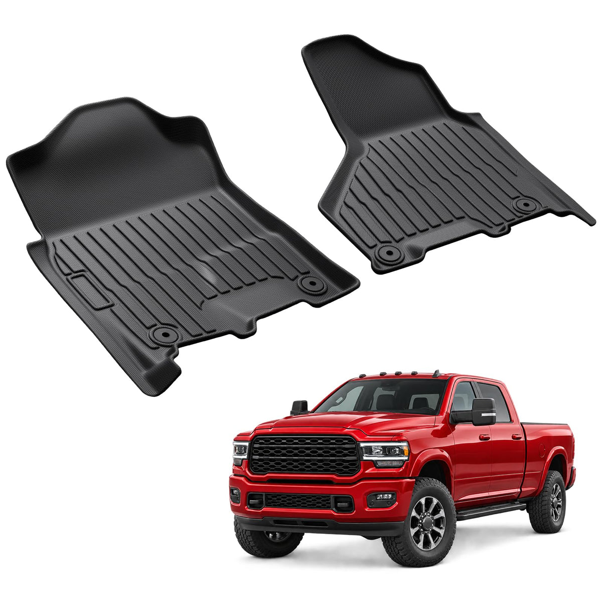 Car Floor Mats for Toyota Prius 2010-2015, 4PCS TPE Car Mats & Trunk Liner