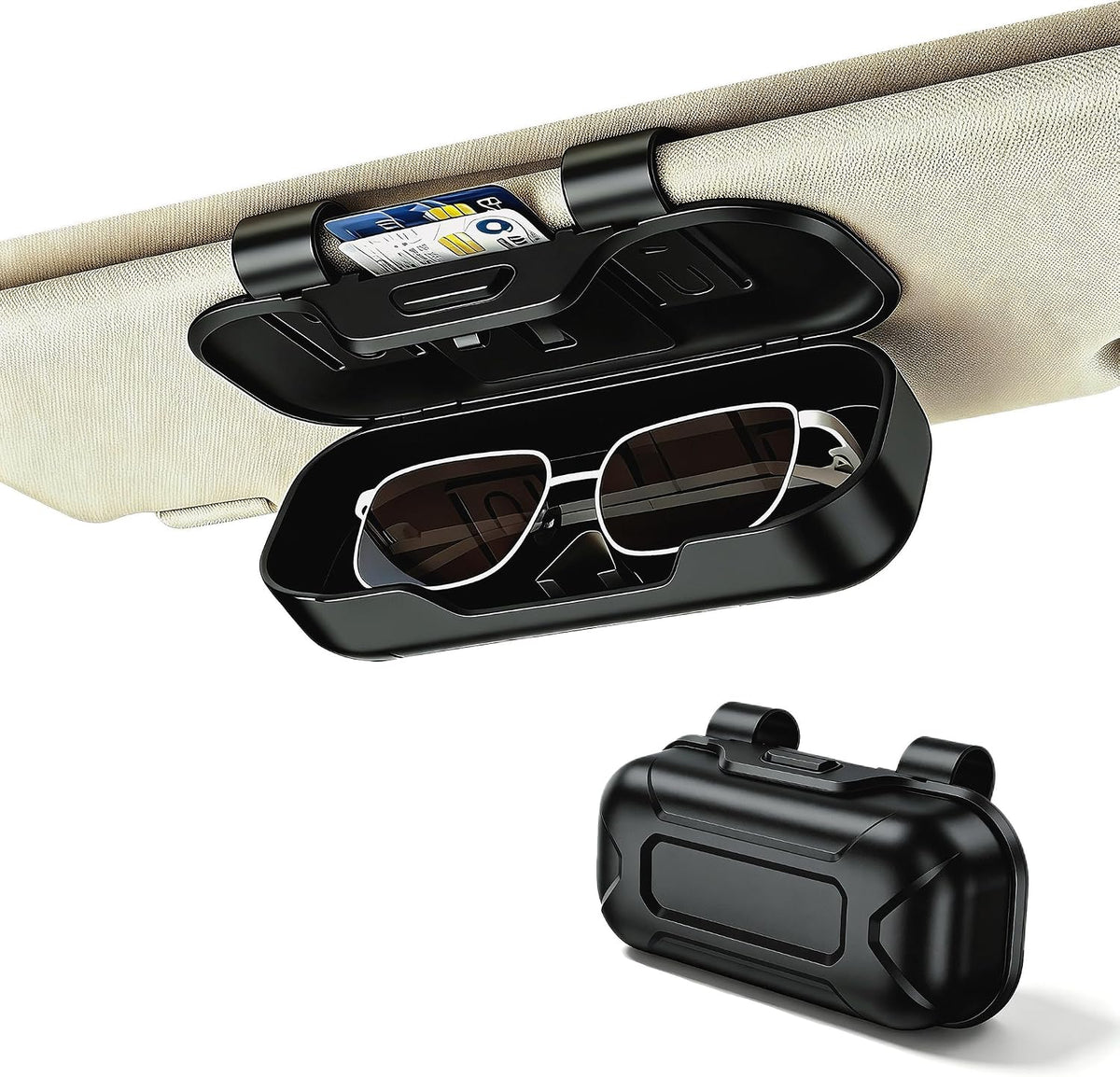 Car Sun Visor Sunglasses Holder,Black ABS Eyeglasses Case