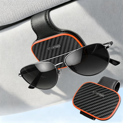 T-carbon Sunglass Holder for Car Sun Visor,Glossy Black