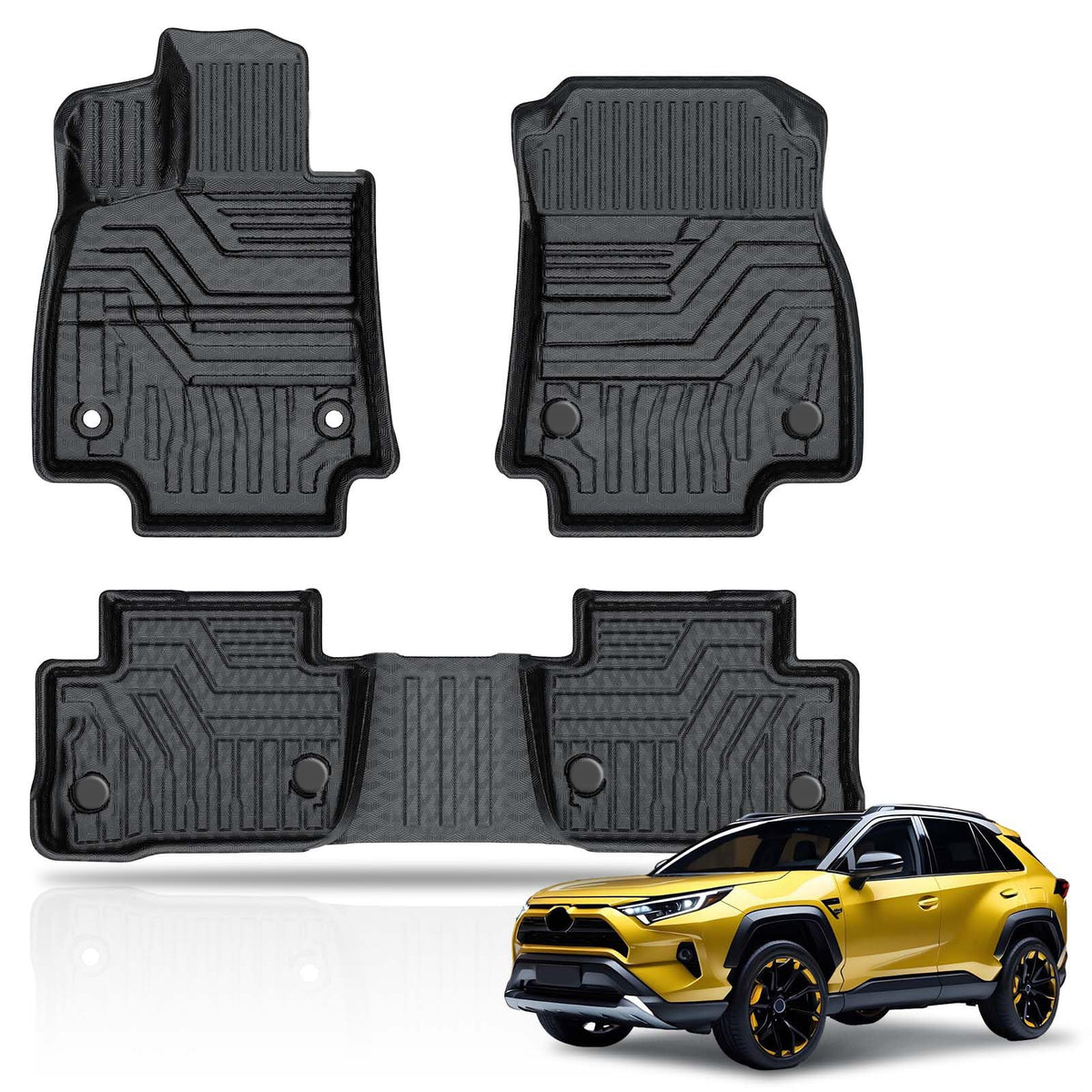 KUST Custom Fit Floor Mats for 2019-2025 2026 Nissan Altima Accessories All Weather Floor Mat Carpet Liners Front Rear 2 Row Seat Black Liner TPE