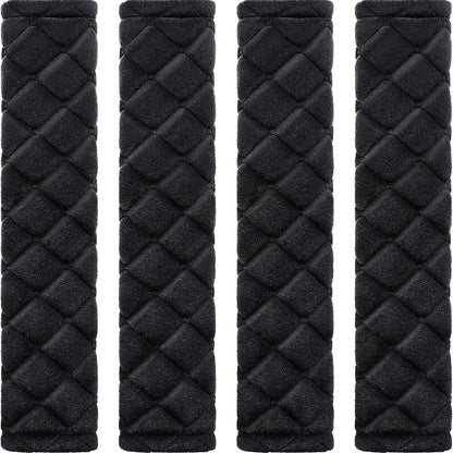 Tatuo 4 Pack Seat Belt Cover Extra Long Soft Pad for Car,15.8 Inch,Black