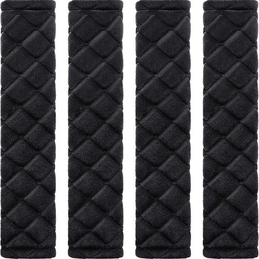 Tatuo 4 Pack Seat Belt Cover Extra Long Soft Pad for Car,15.8 Inch,Black