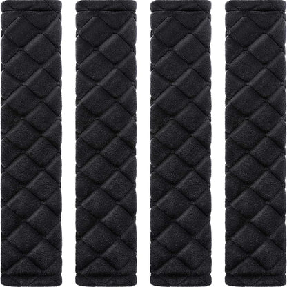 Tatuo 4 Pack Seat Belt Cover Extra Long Soft Pad for Car,15.8 Inch,Black