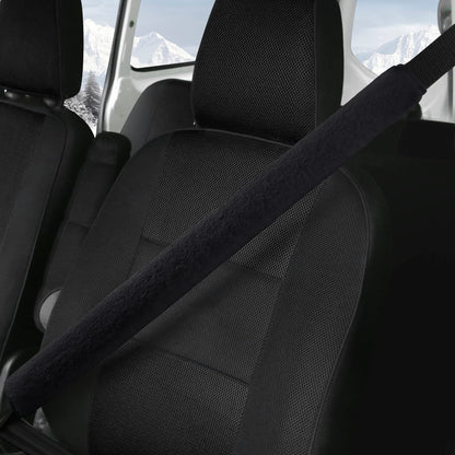 LACDL Extra Long Seatbelt Covers Super Soft Furry for Adults Kids Women & Men, Thick Plush Full Car Seat Belt Cushion, Fluffy Shoulder Pad Protector, Auto Interior Accessories, 1pc, Off White, 15.5in