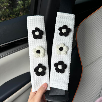 Cute Flowers Car Seat Belt Cover, Soft Seatbelt Cushion Pads, Shoulder Strap Protector, Car Accessories, Four Seasons Universal (4, Tulip)