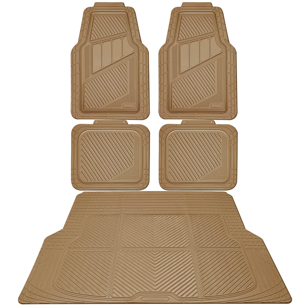 CAR PASS Heavy Duty Rubber Floor Mats 4-Piece,Pink Car Mats Full Sets Anti-Slip,Waterproof Universal Trim-to-Fit for Car SUV Truck, Durable All Weather Automotive Car Mats for Women,Girly(All Pink)