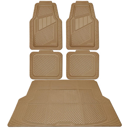 CAR PASS Heavy Duty Rubber Floor Mats 4-Piece,Pink Car Mats Full Sets Anti-Slip,Waterproof Universal Trim-to-Fit for Car SUV Truck, Durable All Weather Automotive Car Mats for Women,Girly(All Pink)