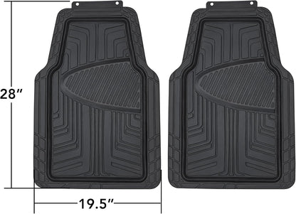 Amazon Basics 2-Piece Premium All-Season Anti-Slip Rubber Floor Mats for Cars, SUVs and Trucks, Universal Trim to Fit, Black