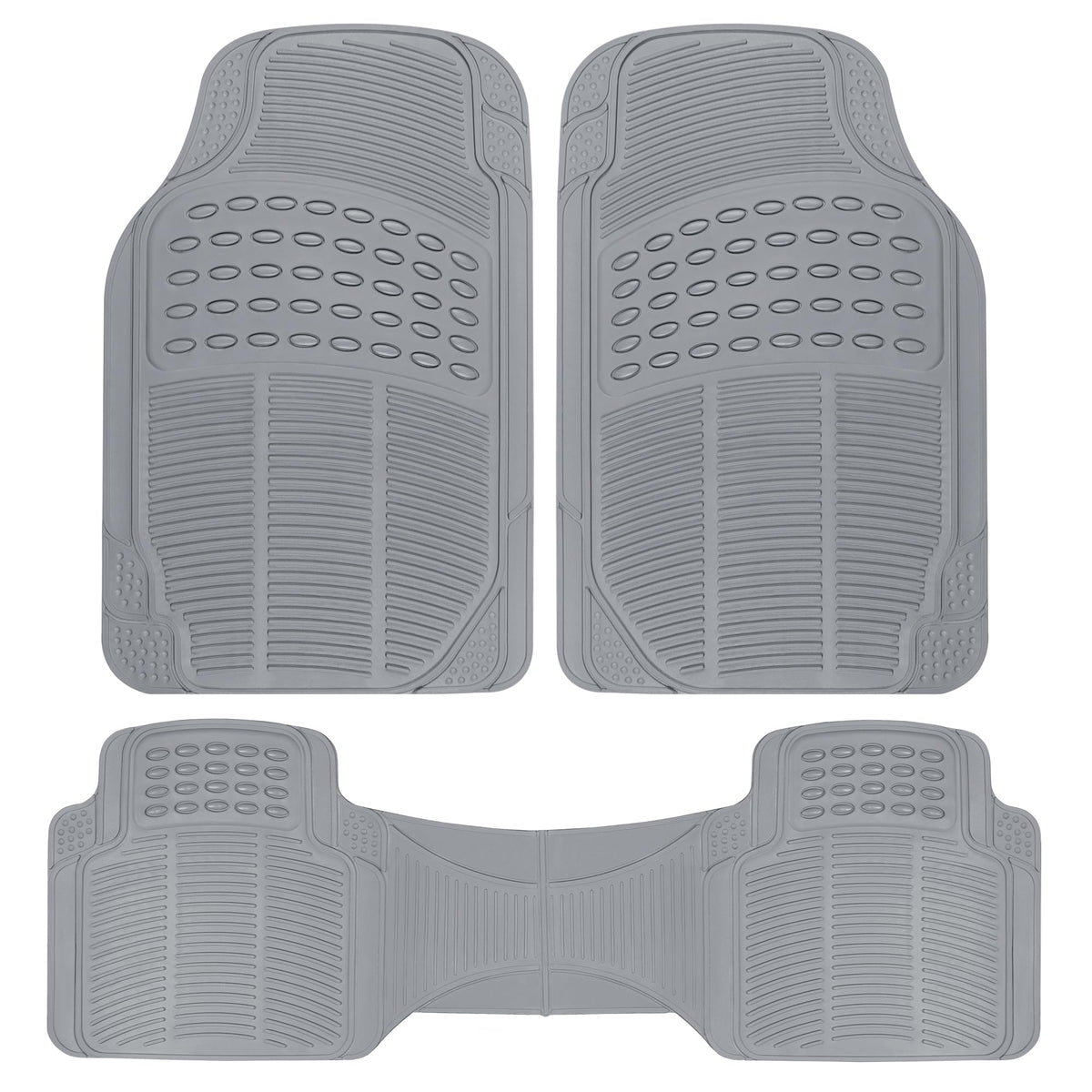 BDK 4-Piece Rubber Transparent Clear Floor Mats Heavy Duty for Front & Rear Car Truck Van SUV, All Weather Protection, Universal Fit
