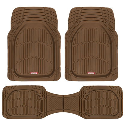 Motor Trend FlexTough Floor Mats for Cars, Black Deep Dish All-Weather Car Mats, Waterproof Trim-to Fit Automotive Floor Mats for Cars Trucks SUV, Universal Floor Liner Car Accessories