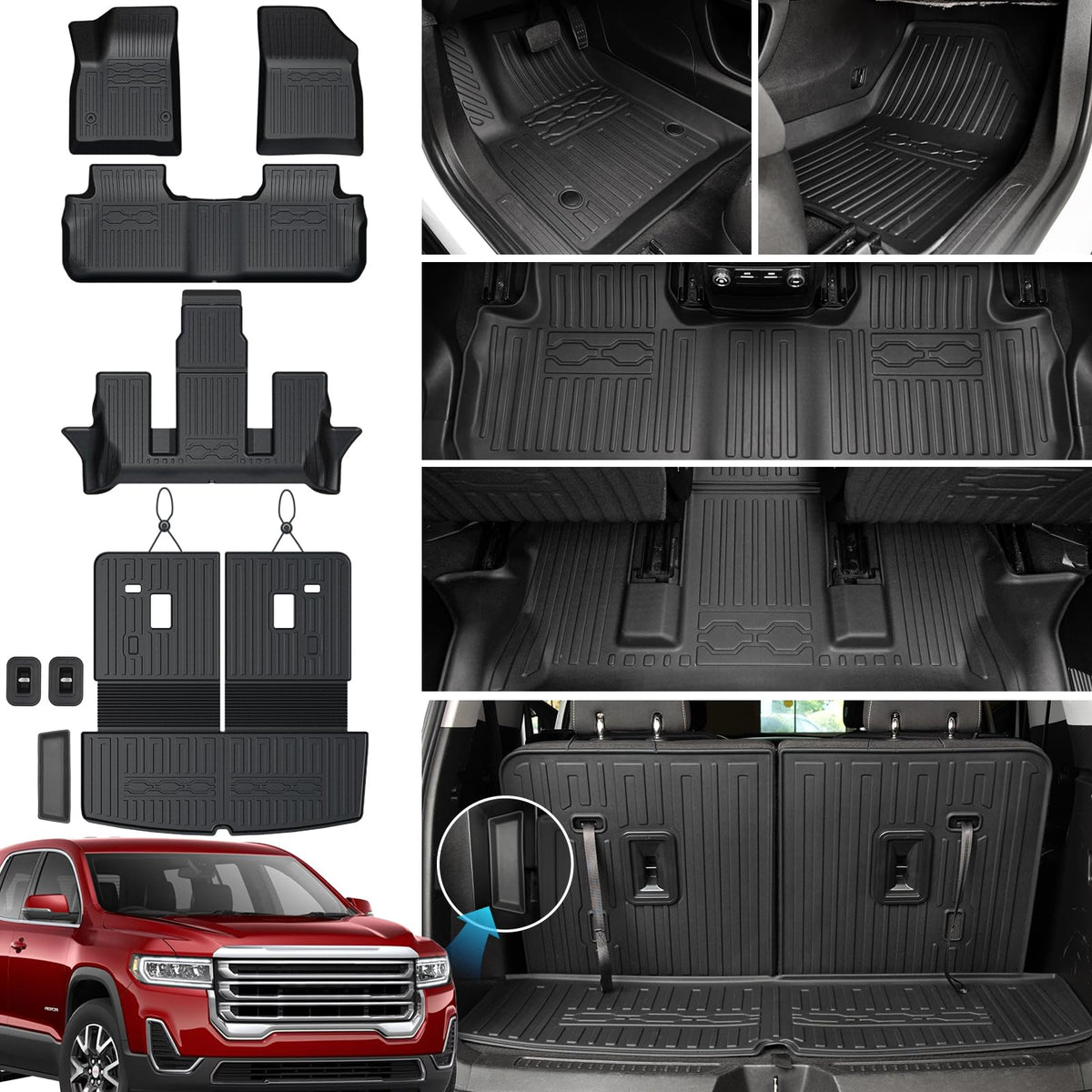 Floor Mats for Dodge Durango 2016-2026 7 Seats w/Bench Seats