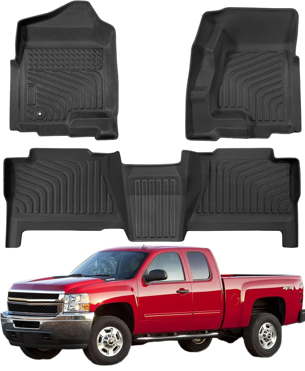 Car Floor Mats for Toyota Prius 2010-2015, 4PCS TPE Car Mats & Trunk Liner