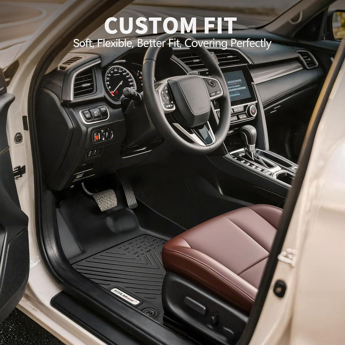 YITAMOTOR Floor Mats Fit for 2013-2018 Dodge Ram 1500/2500/3500 Crew Cab, 2019-2024 Ram 1500 Classic Crew Cab 1st & 2nd Row All Weather Heavy Duty Floor Liners Black