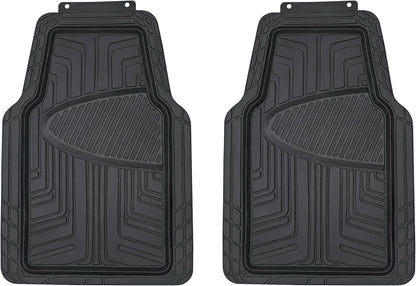 Amazon Basics 4-Piece Premium All-Season Anti-Slip Rubber Floor Mats, All Weather Protection for Cars, SUVs and Trucks, Universal Trim to Fit, Black