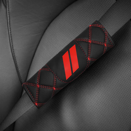 YOSRTER Seat Belt Pad, Shoulder Strap Protection Pad for Dodge Charger Durango Challenger Journey Seat Belt Covering Pad Anti-Scratch Leather Seat Belt Decoration（Gray Trim）