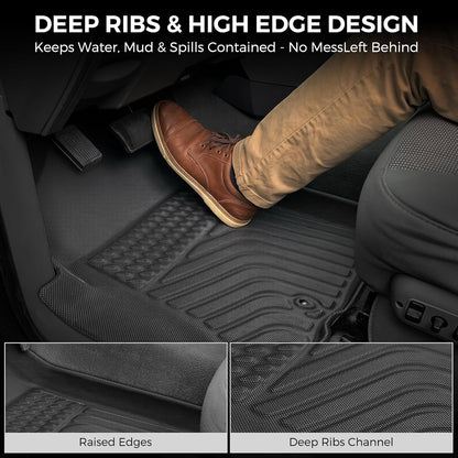 Car Floor Mats for Toyota Prius 2010-2015, 4PCS TPE Car Mats & Trunk Liner