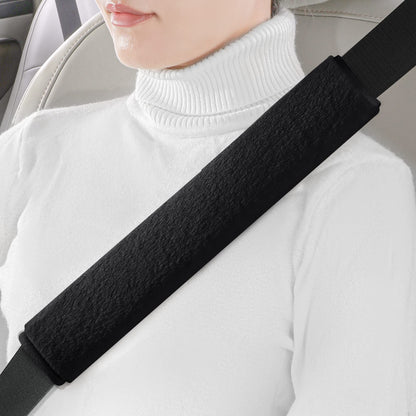 LACDL Extra Long Seatbelt Covers Super Soft Furry for Adults Kids Women & Men, Thick Plush Full Car Seat Belt Cushion, Fluffy Shoulder Pad Protector, Auto Interior Accessories, 1pc, Off White, 15.5in