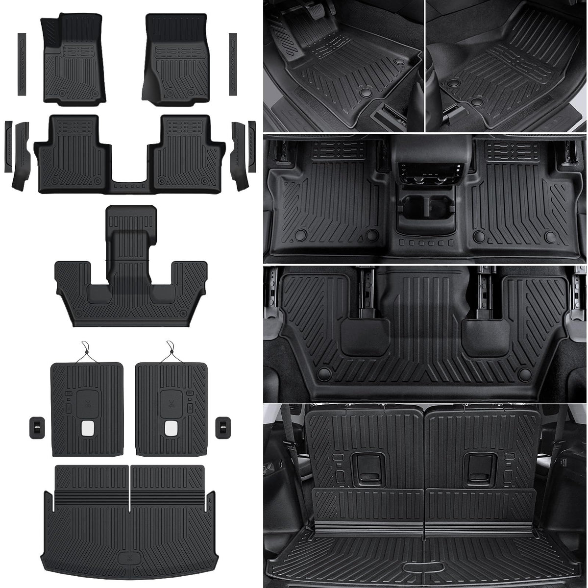 Floor Mats for Volkswagen Atlas 2018-2026 7 Seats Bench Seating