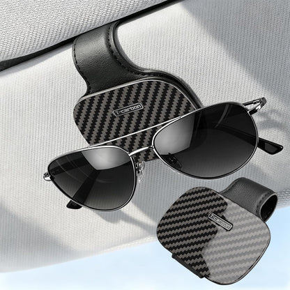 T-carbon Sunglass Holder for Car Sun Visor,Glossy Black