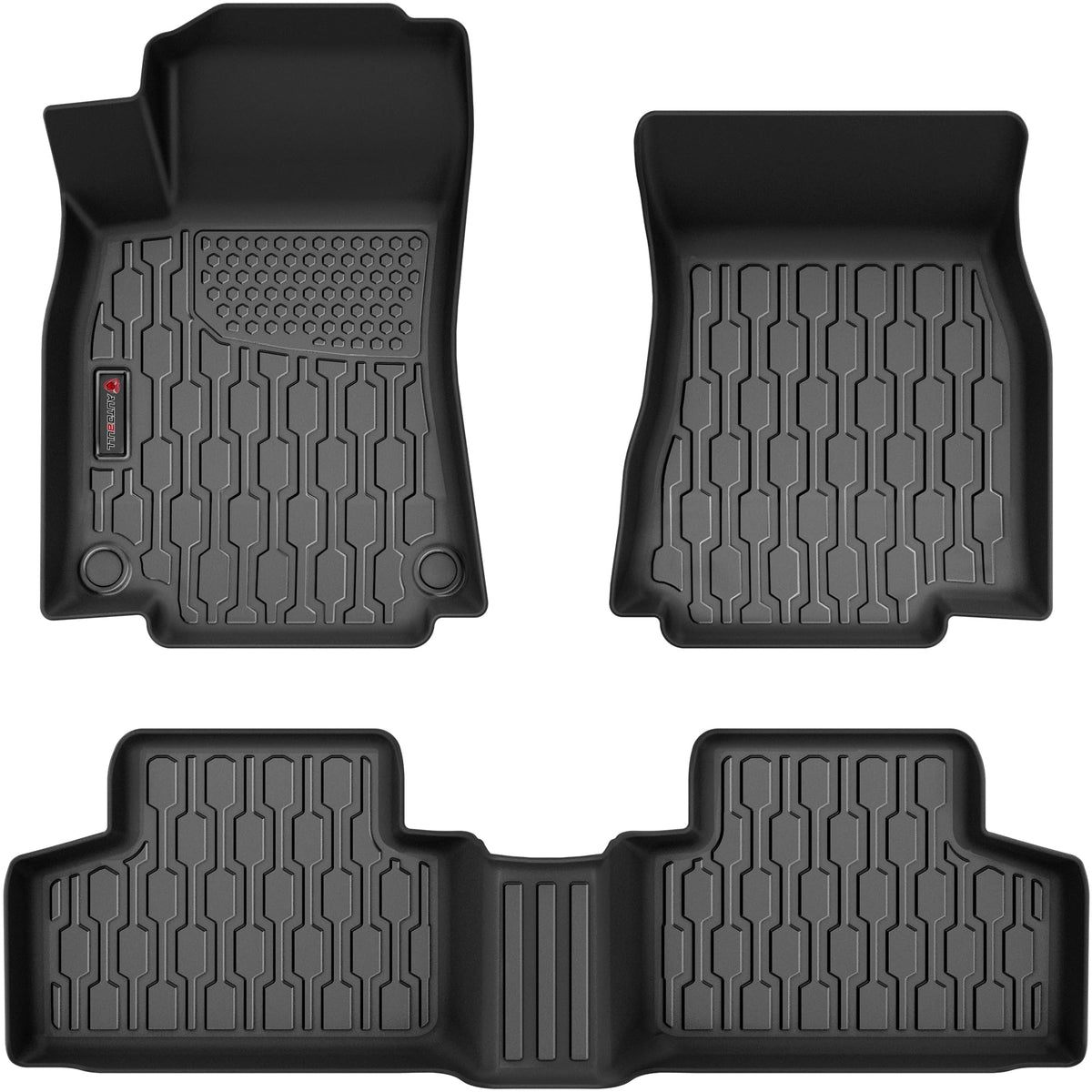 Floor Mats Compatible with Mazda CX-5 2017-2025, All Weather TPE Floor Liners, Custom Fit Car mats, 1st & 2nd Row, Black