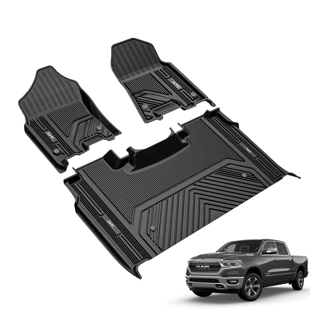3W Floor Mats for Chevrolet Chevy Colorado/GMC Canyon Crew Cab 2023-2026