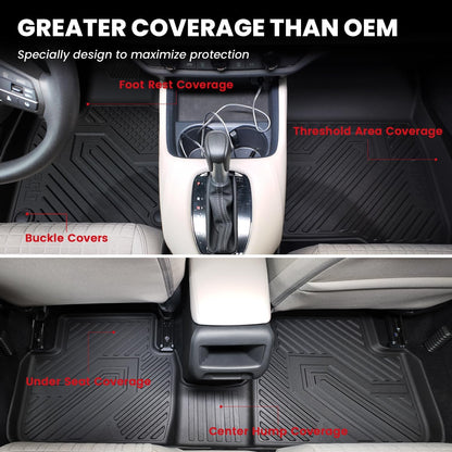LASFIT All Weather Floor Mats for Honda Civic 2022-2026【Gasoline Sedan】