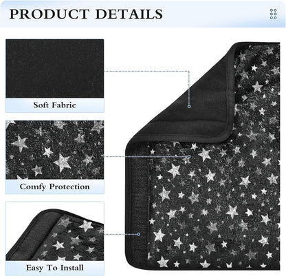 2 Pack Sparkly Silver Stars Seatbelt Covers Seat Belt Cover Pad for Adults Boys Girls Car Seat Strap Covers Pads Cushion Universal Shoulder Strap Pad Protector for Backpack Camera Bag 10x7.7Inch