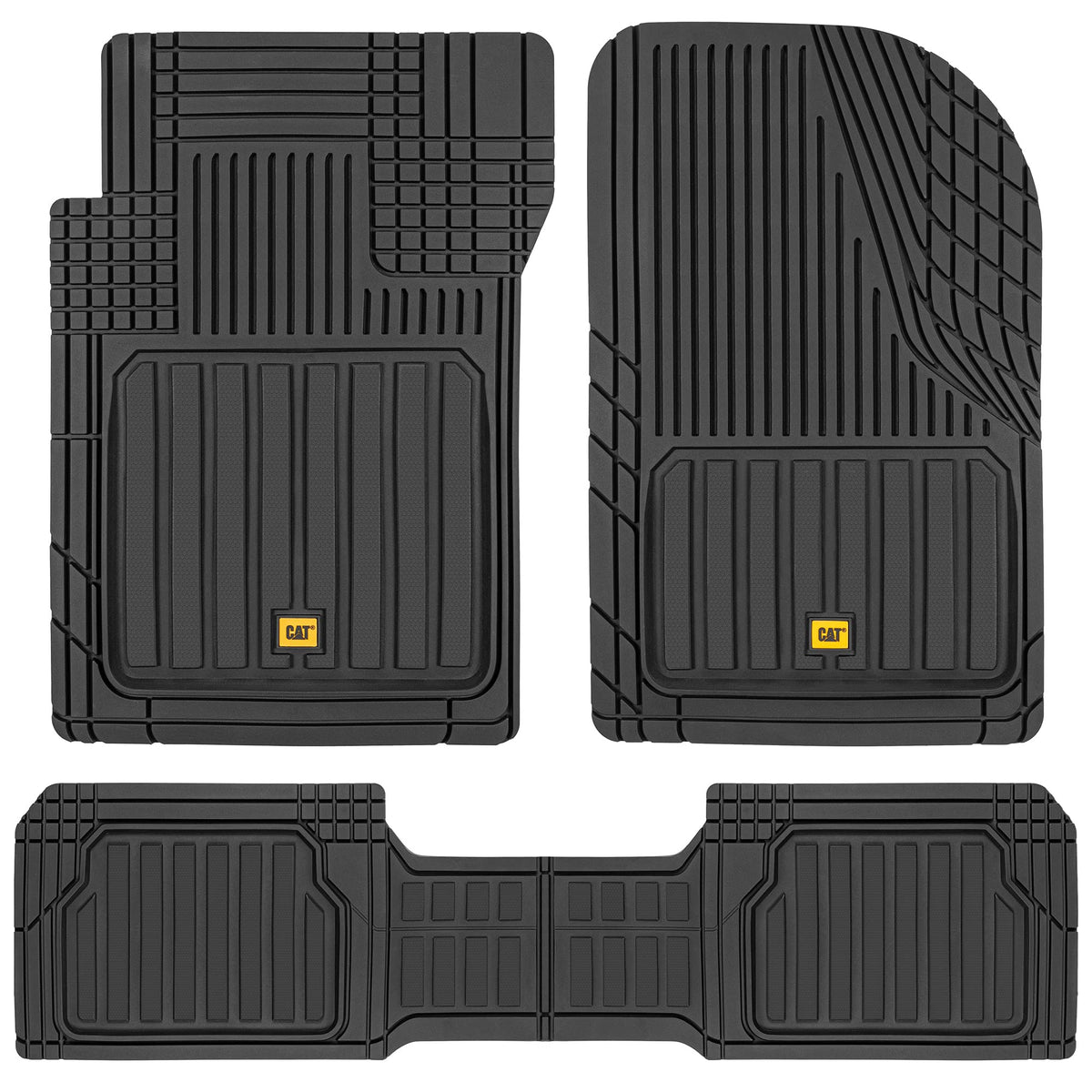 Cat® ToughLiner™ Gray Car Floor Mats - Heavy Duty Trim to Fit Floor Mats for Trucks - All-Weather Truck Accessories & Odorless Rubber Automotive Floor Mats - Car Mats & SUV Floor Liners for Car