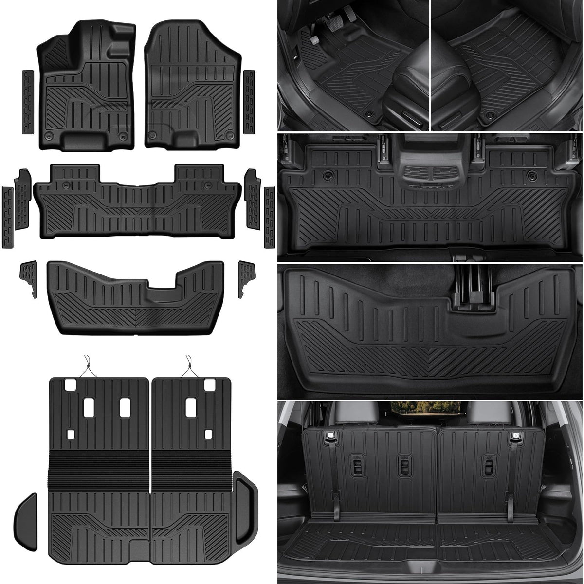 Floor Mats for Volkswagen Atlas 2018-2026 7 Seats Bench Seating