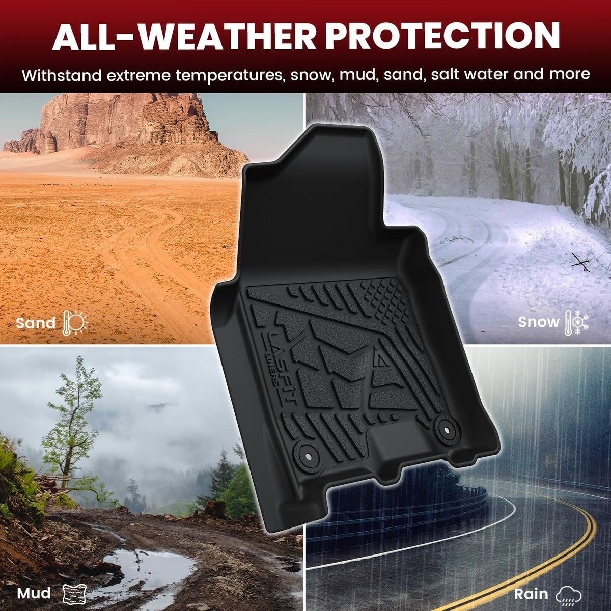 LASFIT Floor Mats for RAM 2500/3500 Crew Cab 2019-2026 2027 Bucket Seat