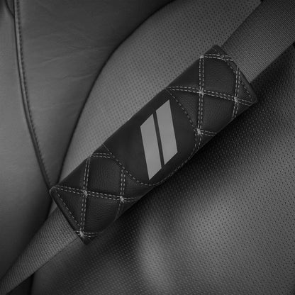YOSRTER Seat Belt Pad, Shoulder Strap Protection Pad for Dodge Charger Durango Challenger Journey Seat Belt Covering Pad Anti-Scratch Leather Seat Belt Decoration（Gray Trim）