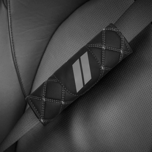 YOSRTER Seat Belt Pad, Shoulder Strap Protection Pad for Dodge Charger Durango Challenger Journey Seat Belt Covering Pad Anti-Scratch Leather Seat Belt Decoration（Gray Trim）