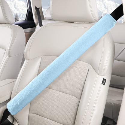 LACDL Extra Long Seatbelt Covers Super Soft Furry for Adults Kids Women & Men, Thick Plush Full Car Seat Belt Cushion, Fluffy Shoulder Pad Protector, Auto Interior Accessories, 1pc, Off White, 15.5in