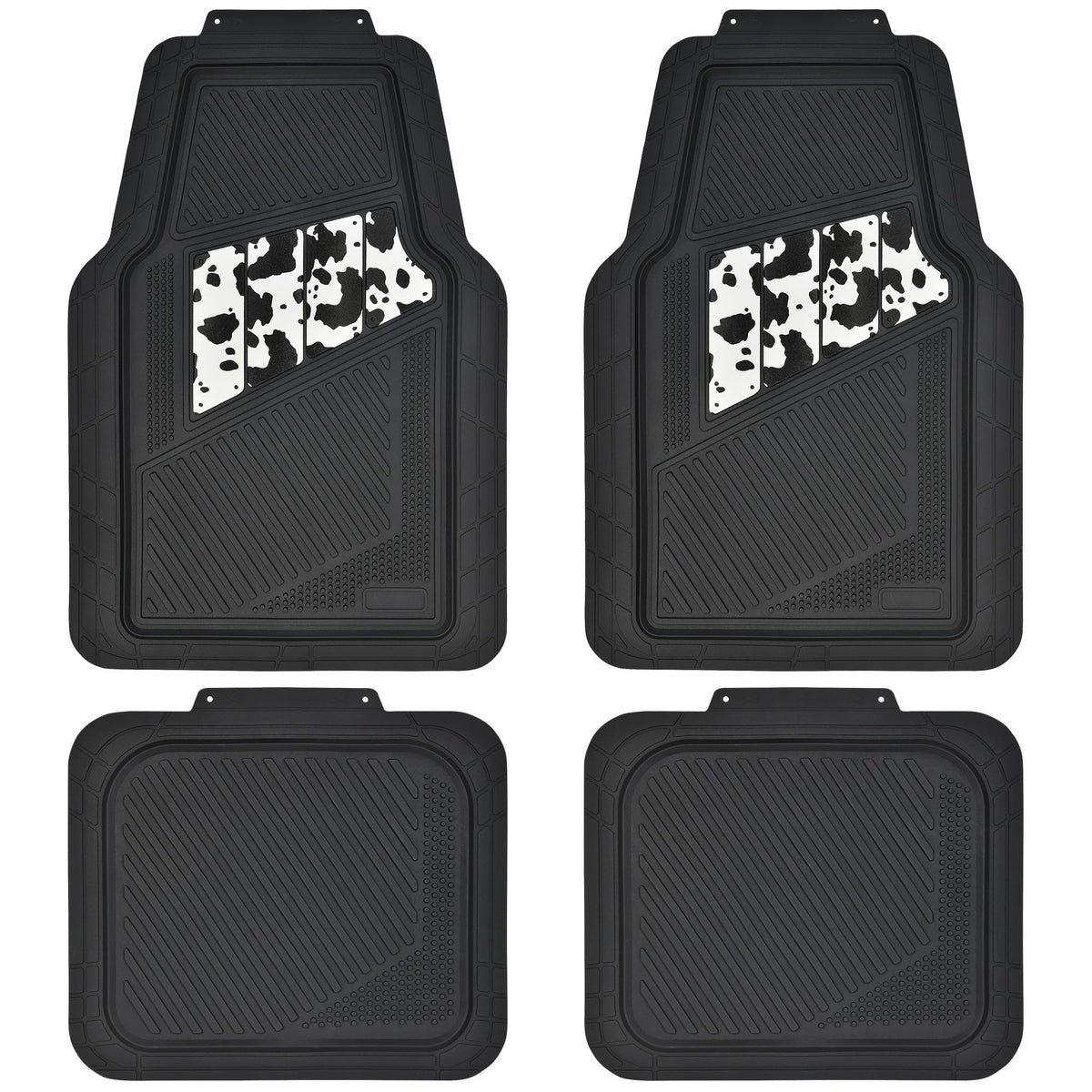 CAR PASS Heavy Duty Rubber Floor Mats 4-Piece,Pink Car Mats Full Sets Anti-Slip,Waterproof Universal Trim-to-Fit for Car SUV Truck, Durable All Weather Automotive Car Mats for Women,Girly(All Pink)