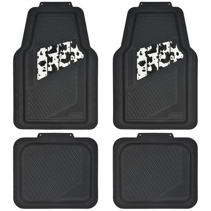 CAR PASS Heavy Duty Rubber Floor Mats 4-Piece,Pink Car Mats Full Sets Anti-Slip,Waterproof Universal Trim-to-Fit for Car SUV Truck, Durable All Weather Automotive Car Mats for Women,Girly(All Pink)