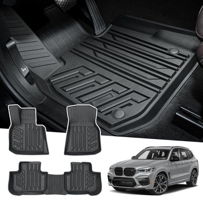 Powerty Floor Mats for 2019-2024 2025 Toyota RAV4 Accessories All Weather Floor Liner 3D TPO 1st & 2nd Row Floor Mat Heavy-Duty Floor Liners(FIT All Models)