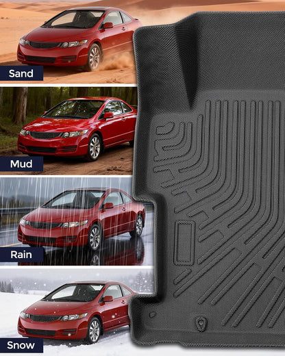 All Weather Floor Mats for Honda Civic 2006-2011 (Not Fit Coupe)